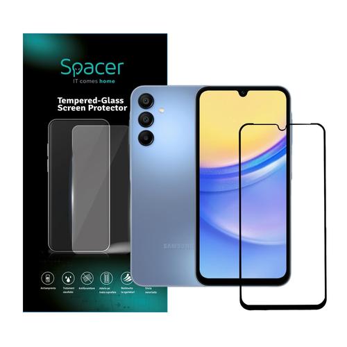 Folie de protectie Spacer pentru Samsung Galaxy A15, grosime 0.3mm, Tempered Glass, sticla 9D, duritate 9H