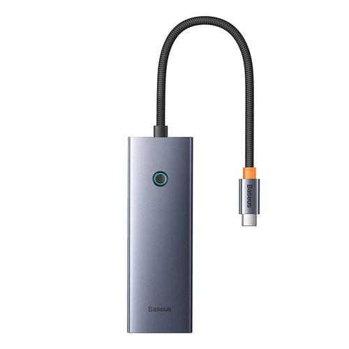 Hub Baseus UltraJoy Lite, 4 Porturi USB 3.0, RJ45, Tehnologie BCT (Gri)
