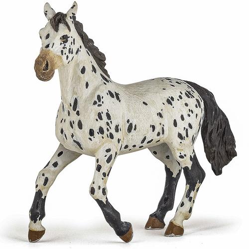 Figurina Papo - Cai si Ponei, Iapa Appaloosa (Alb/Negru)