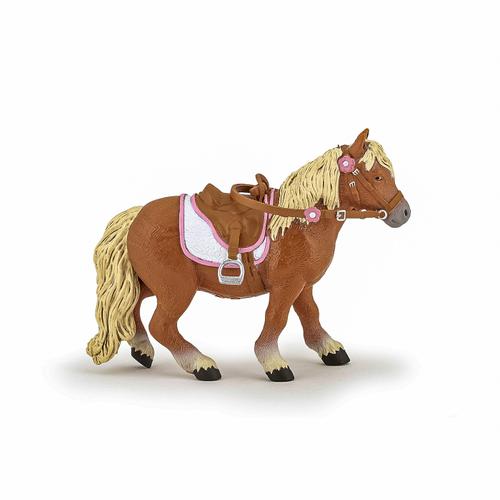 Figurina Papo - Cai si Ponei, Ponei Shetland cu Sa