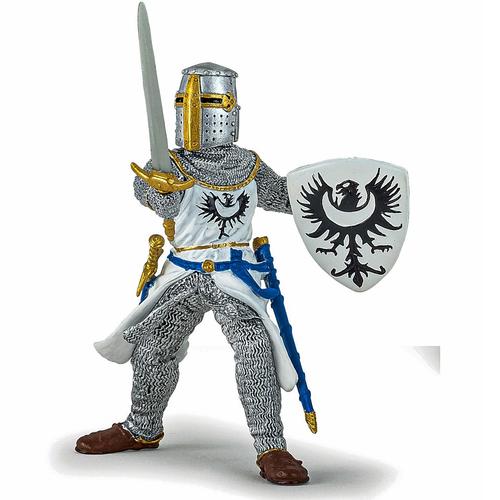 Figurina Papo - Personaje medievale, Cavaler Alb cu Sabie