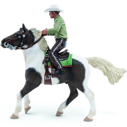 Figurina Papo - Cai si Ponei, Cowboy si Calul Sau