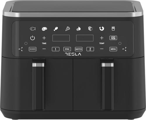 Friteuza aer cald Tesla AF900BSD, 9 l, 2400 W, Panou digital, Cos dublu, 8 programe (Negru)