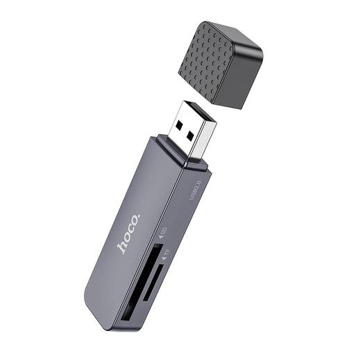 Cititor Carduri USB HOCO HB45, SD, microSD (Gri)