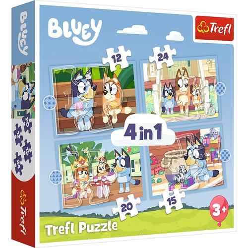 Puzzle Trefl 4 in 1  Lumea lui Bluey, 12/15/20/24 piese