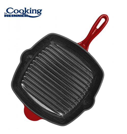 Tigaie grill Heinner HR-KN-G26, RED LINE, fonta, 26.5 x 4.5 cm