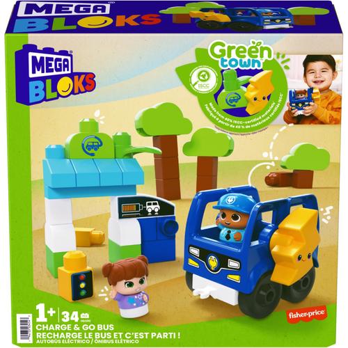 Set de constructie Mega Bloks - Charge & Go Bus, 34 piese