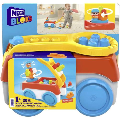 Vehicul de constructie Mega Bloks, Spinning Wagon, 20 piese