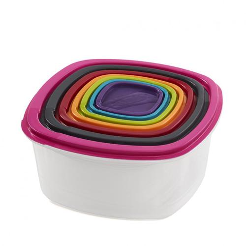 Set 7 caserole patrate cu capace Vanora VN-PW-7CAS, plastic