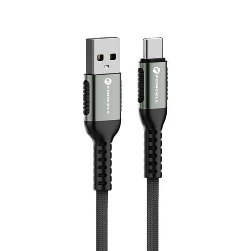 Cablu Date si Incarcare USB-A - USB-C Forcell F-Energy C256, 66W, 1.2m, Negru