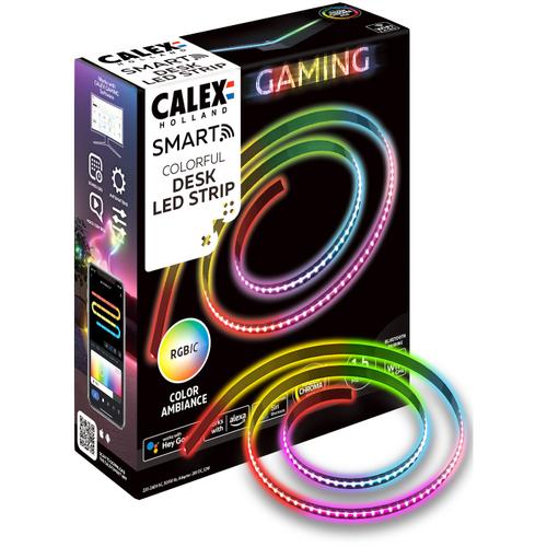 Banda LED RGBIC de gaming inteligenta Calex, Wi-Fi, Bluetooth, Razer Chroma RGB, Game Synchronization,12W, lumina colorata, IP20, 1.5m