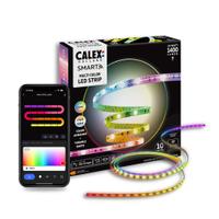 Banda LED RGBIC+CCT inteligenta Calex, Wi-Fi, Bluetooth, 12W/24W, 1400 lm, lumina alba si colorata (2700-6500K), IP20, 10m, Clasa energetica F