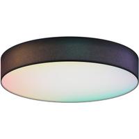 Plafoniera LED RGB inteligenta Calex, Wi-Fi, Bluetooth, 20W, 2350 lm, dimabila, lumina alba si colorata (3000-6500K), 40cm, Negru, Clasa energetica F