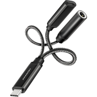 Adaptor audio Axagon ADA-HCPD, Jack 3.5mm - USB-C, PD 60W, Negru