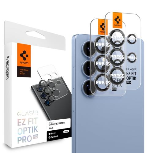 Folie de protectie Camera spate Spigen EZ FIT pentru Samsung Galaxy S25 Ultra S938, Sticla Securizata, Set 2 bucati, Transparenta