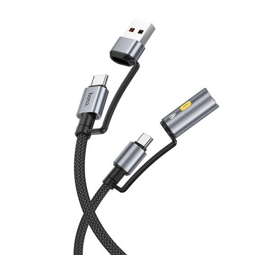 Cablu Date si Incarcare USB-C / USB-A - USB-C / Bricheta HOCO U138, 60W, 1.2m, Negru
