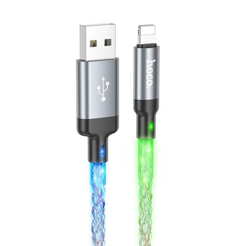 Cablu Date si Incarcare USB-A - Lightning HOCO U112, 18W, 1m, Gri