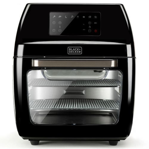 Friteuza cu aer cald cu cuptor si rotisor BLACK+DECKER BXAFO1200E, 12 l, 1700 W, 8 programe, Temperatura ajusatbila 40-200 C (Negru)