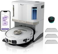 Aspirator robot Shark PowerDetect NeverTouch Pro RV2800ZEEUWH 2-in-1, Rezervor 1.7 l, Autonomie 110 minute, LiDAR 360, 372 mp (Alb)