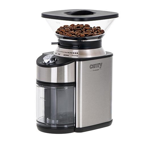 Rasnita electrica de cafea Camry CR 4443, otel, 200 W, 16 setari, 230 grame (Argintiu/Negru)