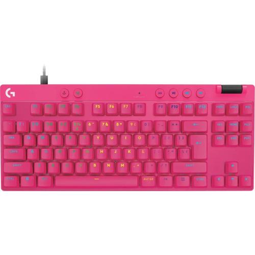 Tastatura Gaming Mecanica Logitech G PRO X TKL Rapid Pink Magnetic Analog Switch, USB, iluminare RGB (Roz)