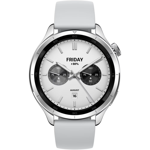 Smartwatch Xiaomi Watch S4, Ecran AMOLED 1.43inch, 150 Moduri sportive, Autonomie 15 zile, Bluetooth, HyperOS 2, 5 ATM (Argintiu)