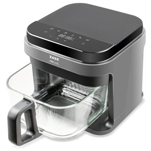 Friteuza cu aer cald ZASS ZAF 09, 5.5 l, 1200 W, 8 programe, Temperatura ajustabila 40-200 C (Gri)