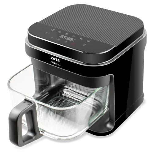 Friteuza cu aer cald ZASS ZAF 09, 5.5 l, 1200 W, 8 programe, Temperatura ajustabila 40-200 C (Negru)