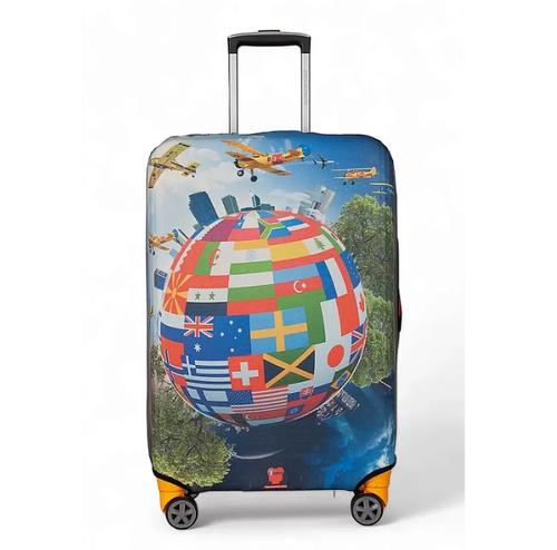 Husa troler, Mondo Way, model Flags, elastica, cu inchidere fermoar, Lycra, marimea L (Multicolor) Husa troler, Mondo Way, model Flags, elastica, cu inchidere fermoar, Lycra, marimea L (Multicolor)