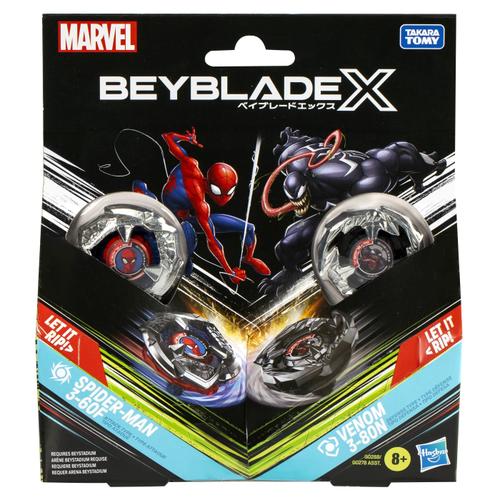 Set duo Beyblade X - Marvel, Spider Man 3-60F si Venom 3-80N