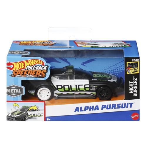 Masinuta Hot Wheels Pull-Back Speeders - Police Alpha Pursuit, 1:43