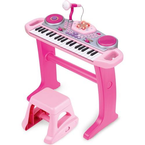 Orga electronica Winfun, cu microfon, Roz