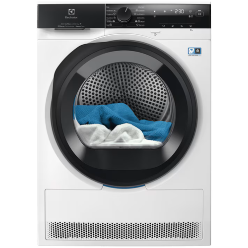 Uscator de rufe Electrolux EW8D495MC Pompa de caldura 8 kg Clasa A+++ Sistem uscare SteamCare+Sensicare+senzori 3DSense Motor Inverter Iluminare tambur Usa reversibila (Alb)