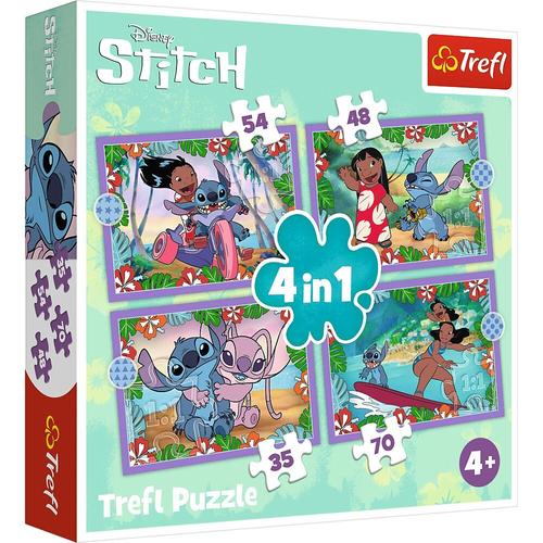 Puzzle Trefl 4 In 1, Disney Stitch, Ziua Fermecata