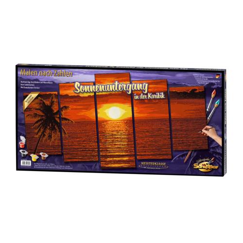 Set pictura pe numere Schipper - Caribbean Sunset, 132x72 cm