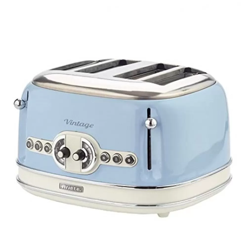 Prajitor de paine Ariete, 0156 Vintage, 1600 W, 4 Felii (Crem/Albastru)
