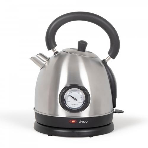 Fierbator de apa retro cu termometru DomoClip LIVOO DOD157S, 1800 W, 1.8 l (Argintiu) Fierbator de apa retro cu termometru DomoClip LIVOO DOD157S, 1800 W, 1.8 l (Argintiu)