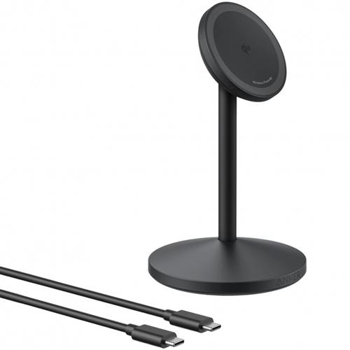 Incarcator wireless Anker MagGo Stand Qi2 360 15W, pentru iPhone 16/15/14/13/12 (Negru)