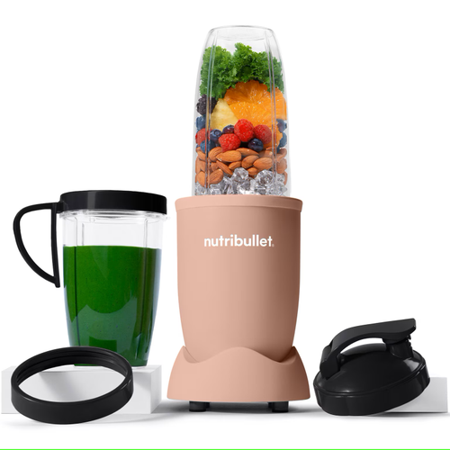 Blender Nutribullet Pro NB907MACL, 900 W, 1 viteza, cupa inalta 0.9l, cupa inalta 0.7l, 5 accesorii (Roz mat)