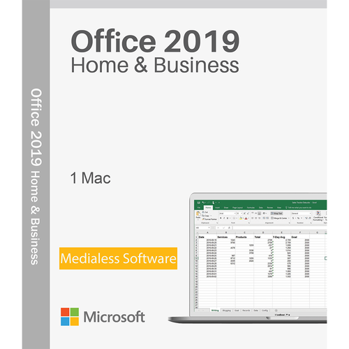 Microsoft Office 2019 Home & Business, MacOS, 64 bit, Multilanguage, Bind, Medialess