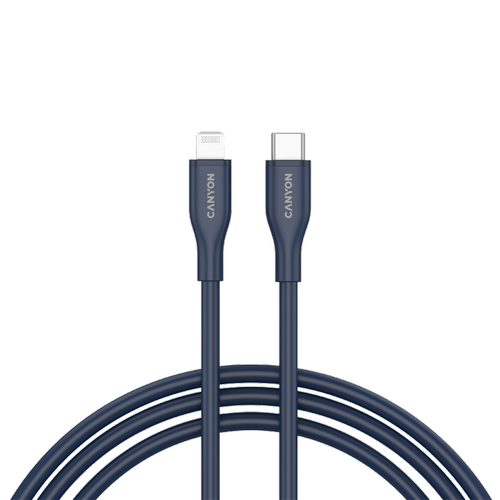 Cablu de date CANYON CNS-CLNM60SC10DB, 60 W, USB Type-C la Lightning, 1m (Albastru)