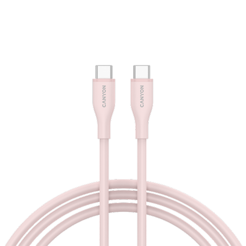 Cablu de date CANYON CNS-CC60SC10PS, 60 W, USB Type-C, 1m (Roz)