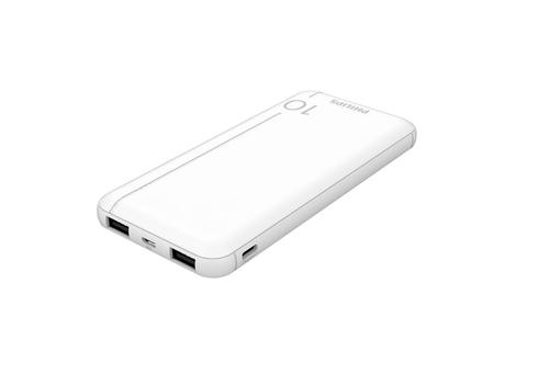Acumulator extern Philips Slim DLP1810NW/62, 2 x USB-A, Micro-USB (Alb)