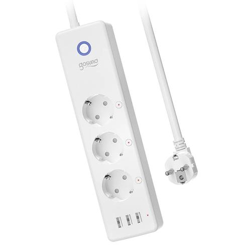Prelungitor inteligent WiFi Gosund P1 PLUS, 3x AC, 3x USB-A, 6,5x4x26cm
