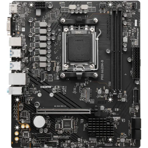 Placa de baza MSI PRO A620M-B, AM5, mATX, DDR5, AMD A620