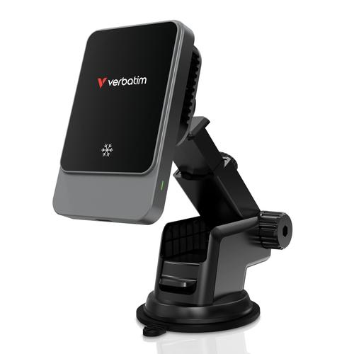 Suport auto magnetic cu incarcare wireless Verbatim Charge \'n\' Drive CnD-03, RGB, 15 W (Negru)