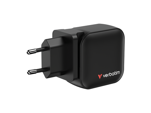 Incarcator retea Verbatim mini GaN, 70 W, EU/UK/US, 2 x USB-C PD 70W, 1 x USB-A QC 3.0 (Negru)
