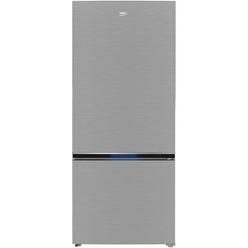 Combina frigorifica Beko B3RCNE594HXB, 551 l, No Frost, HarvestFresh, AeroFlow, Clasa E, Kitchen Fit, Compartiment 0°C, H 187 cm (Argintiu)