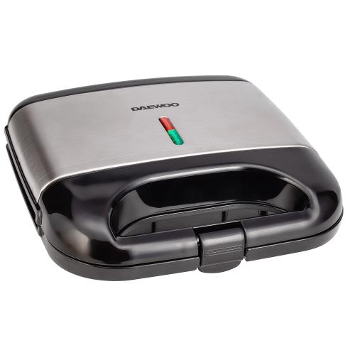 Aparat de facut vafe Daewoo DWM20X, 800 W, placi neaderente, termostat, clapeta de blocare (Inox)