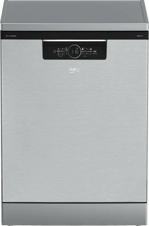 Masina de spalat vase Beko BDFN36560XC, 15 seturi, 11 programe, Clasa A, CornerIntense, SelfDry Active Ventilation, HomeWhiz prin WiFi, HygieneIntense, SteamGloss, Motor ProSmart Inverter, 60 cm (Inox) - 0 | YEO